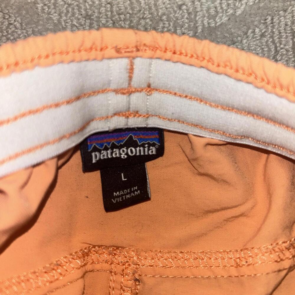 Patagonia Shorts Women’s Large Orange Worn Wear Drawstring Pockets B3 - Picture 4 of 5